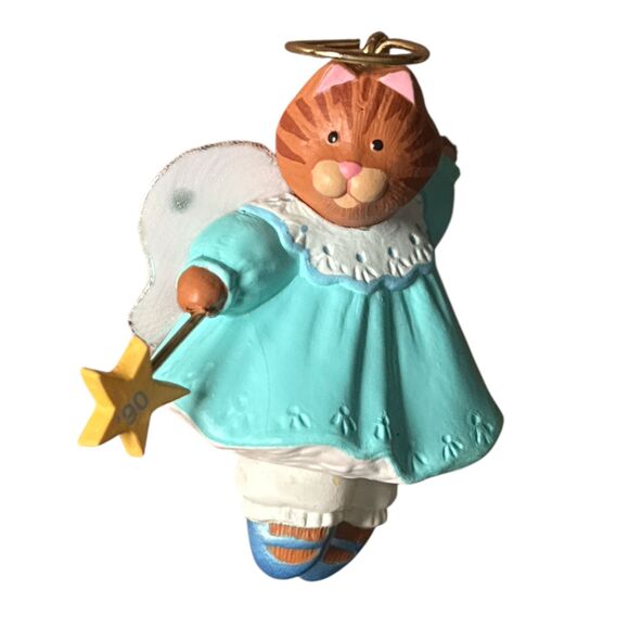 Lot 3 Hallmark Keepsake Cat Ornaments Angel Kitty Christmas Kitty Basket Bell - Picture 3 of 5